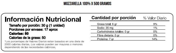 Mozzarella 100% búfala tajado  500 gr - MercaViva Medellín